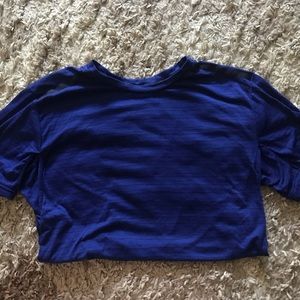 Nike Dri Fit Striped Blue Tee Size M